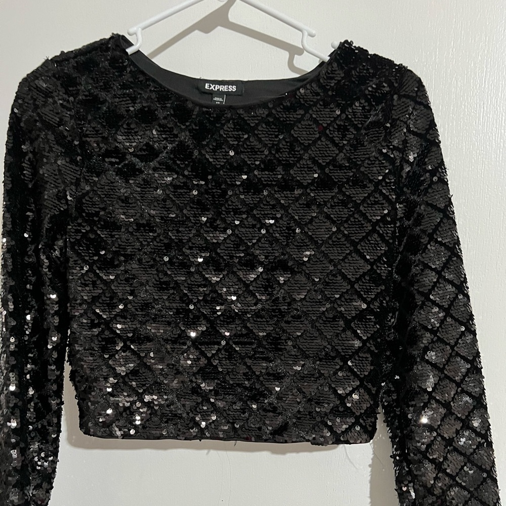 Express sequin full sleeve top